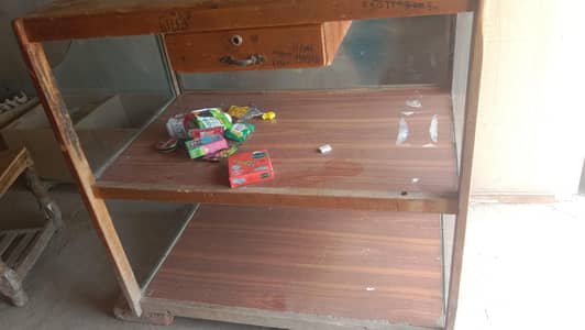Shop Counter & Wooden Almari for Sale – Used Shop Furniture
