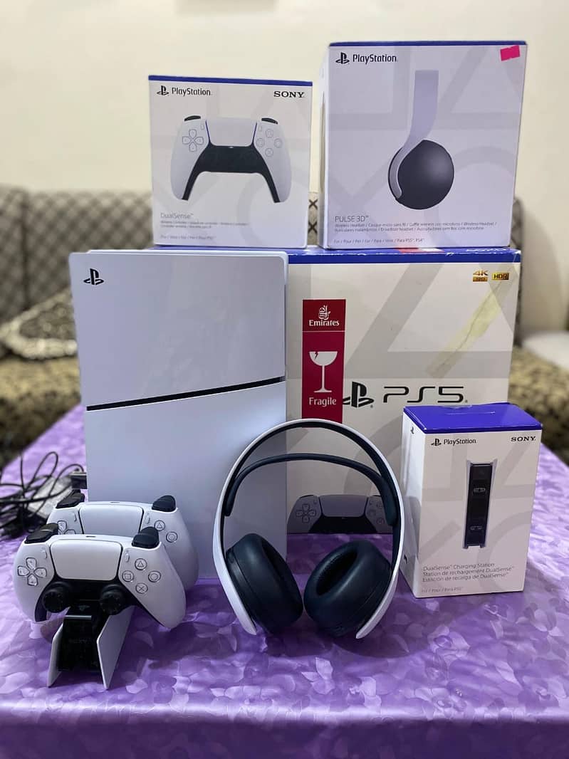 Ps5 Slim Game Disk Edition 2 Controller Complete Box 0