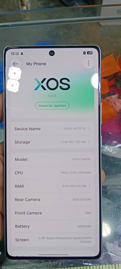 Infinix note 50 8/256 complete box with wireless charger