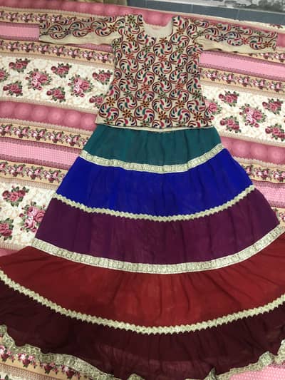 Beautiful traditional multi color lehnga choli set