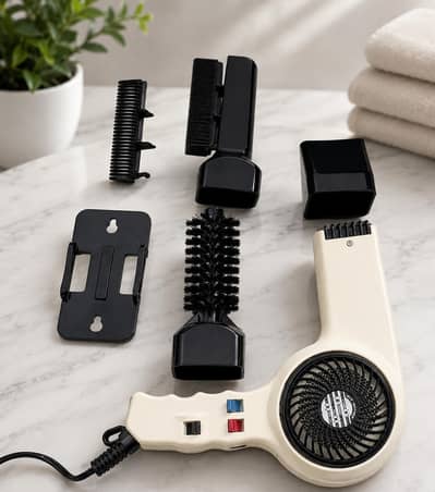 Diana Compact Pro Hair Dryer with Attachments – Vintage Used Set