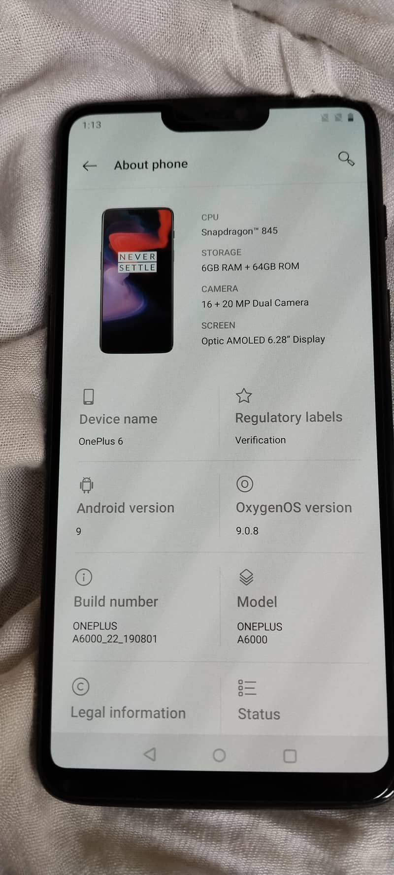 One Plus 6 6