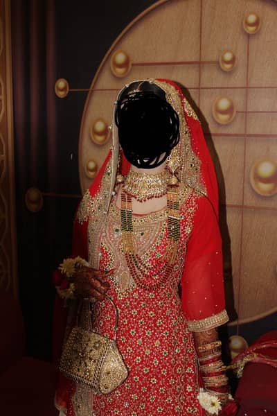 Bridal dress with jewellery slippers bag