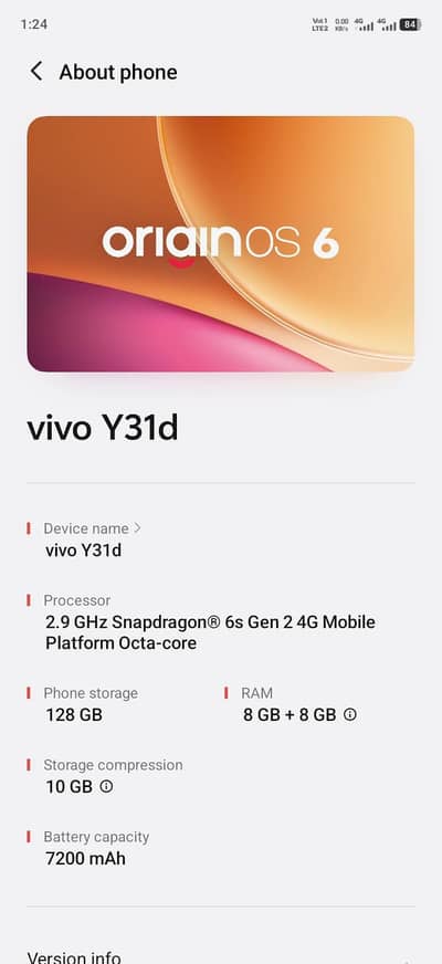 Vivo Y31d 8+8 128GB urgent sale only 2 days use