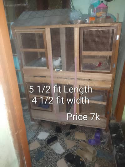 2 Wood Cages And Fancy Pigeons