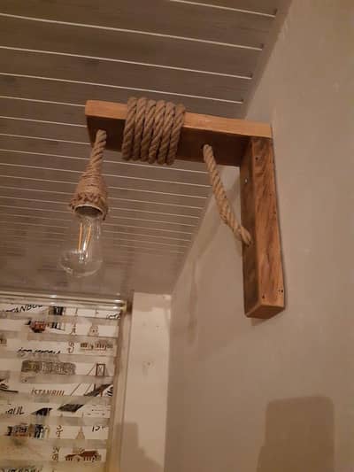 Handmade Rope Wall Light – Premium Wooden Design