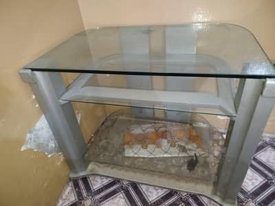 tv trolly glass and wood