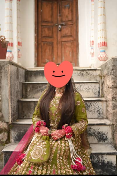 Olive Green Mehndi Dress – Worn Once