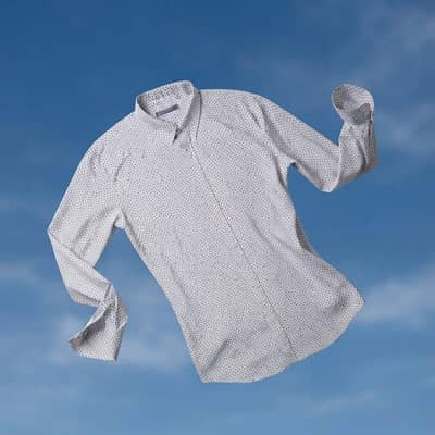 Men's Micro-Floral / Leaf Print Button-Down Shirt