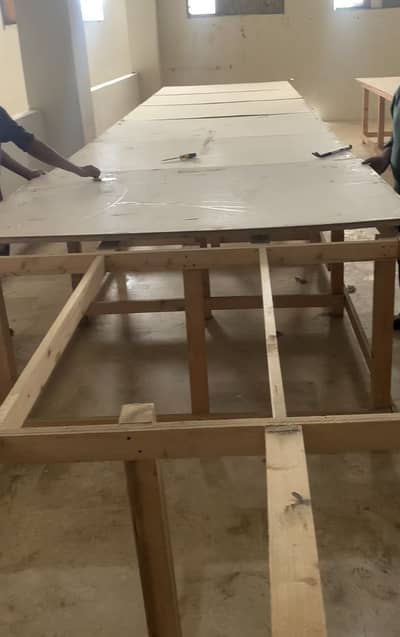 White Melamine Faced Particle Board / Double Sheet and wood piece