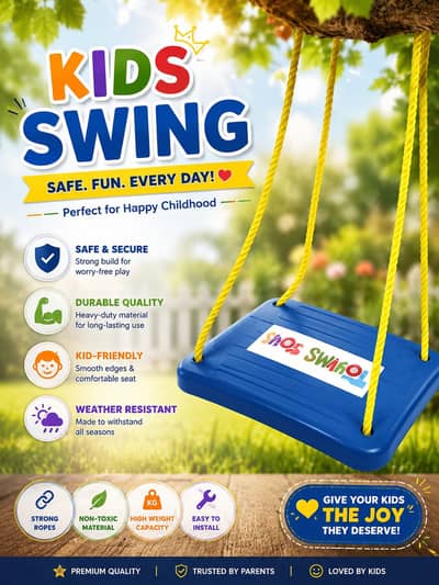  Kids Plastic Swing | Fun Outdoor Play | Affordable & Durable