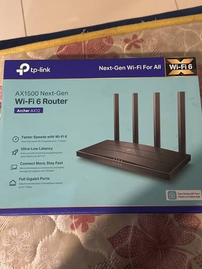 Tp link AX1500 Next-Gen Wifi 6 Router  Archer AX12
