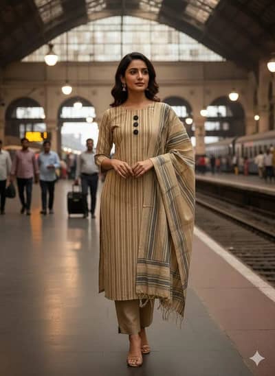 Woman unstitched printed suit cotten lawn