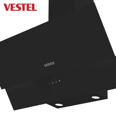 Vestel Black Glass Slanted Wall Mounted Hood-90cm