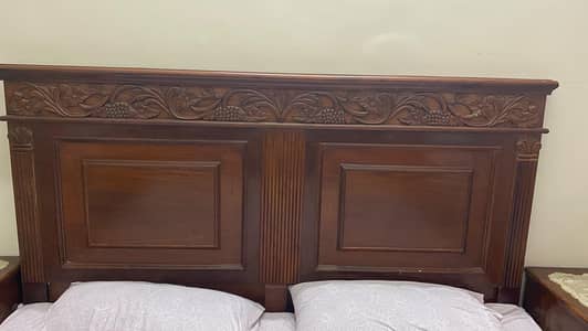 bed,two side table, showcase