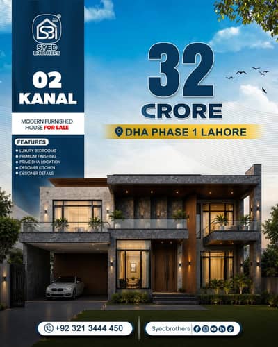 SYED BROTHERS PROUDLY OFFERS: 2-Kanal Elegant And Fully Furnished Modern Bungalow Is Available In The Best Block Of DHA Lahore.