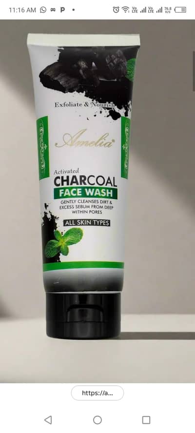 Amelia charcoal face wash deep cleansing