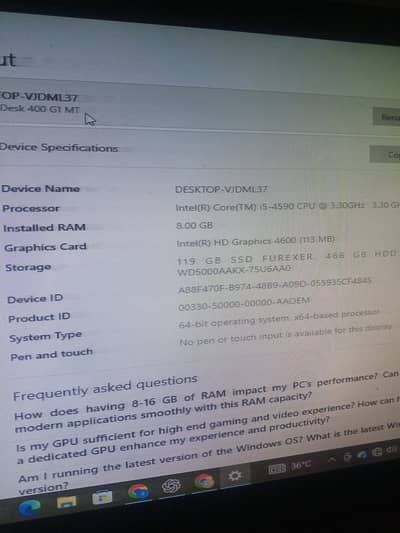 i5 4th gen, feel free to give offer