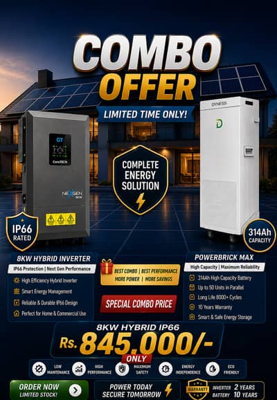 8KW Hybrid Inverter /CoreTECH/ Dyness 314Ah Battery | Combo Offer