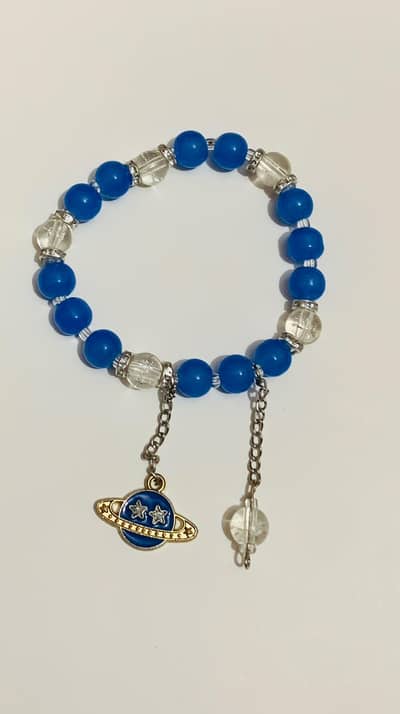 elegant blue beaded bracelet