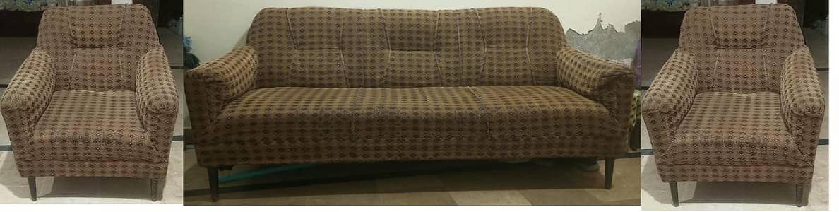 Old Solid Wood Five Seater Sofa Set