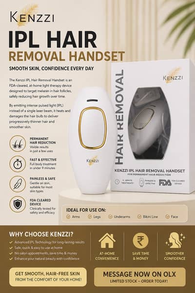 Kenzzi IPL Laser Hair Removal Handset (Imported]