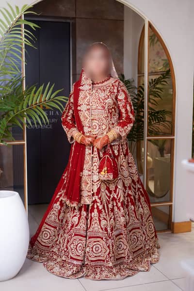 Bridal Red Maroon Lehenga - Heavy Embroidered (Barah)