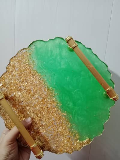 Elevate your space with this elegant handmade  serving tray! 