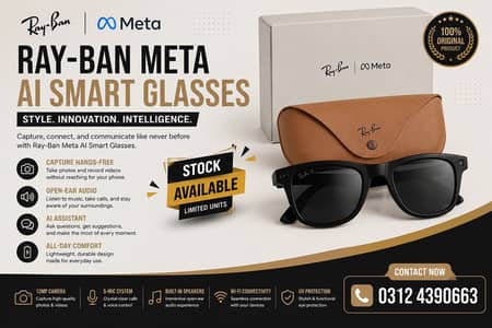 Ray-Ban Meta Al Smart Glasses | Matte Black & Glossy Black | Stock