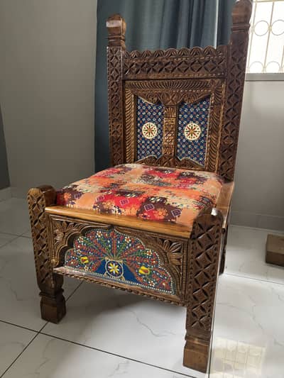 Swat Art Handcarved Wood Chair