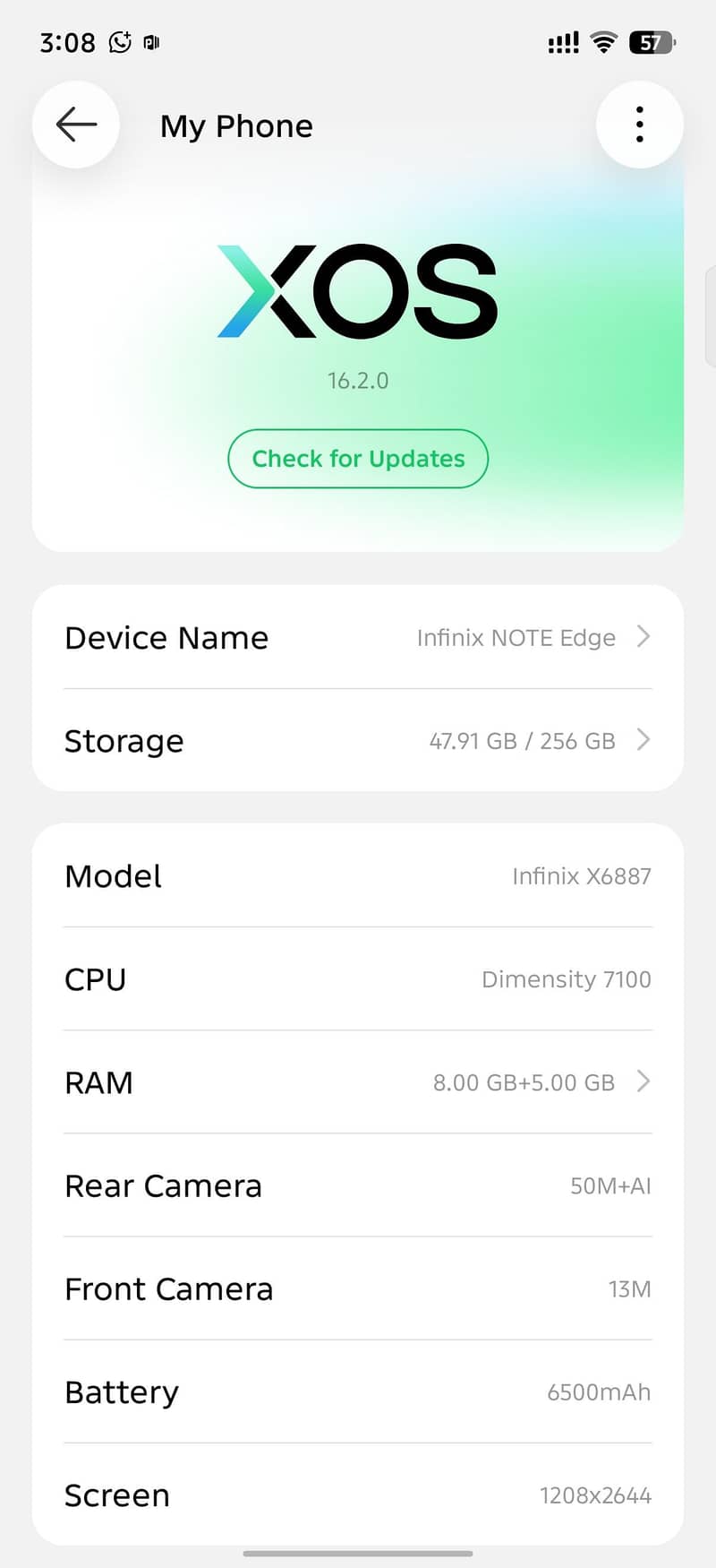 Infinix Note Edge 0