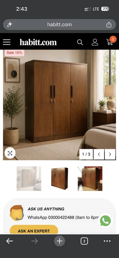 Habitt 3 door wardrobe