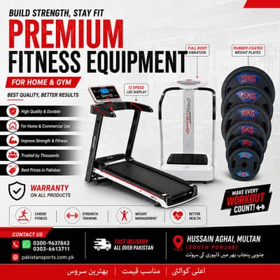 Treadmill Exercise and other Accessories of fitness all equipments