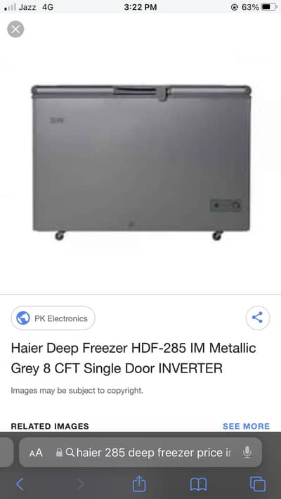 Haier 285 freezer for sale brand new condition