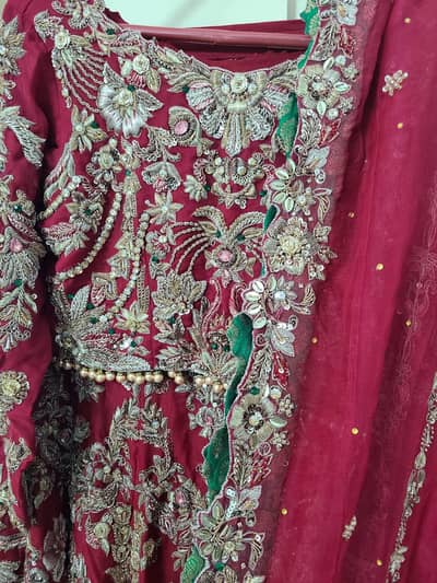 Bridal Maroon Heavy Embroidered Lehenga |  Complete 3 Piece