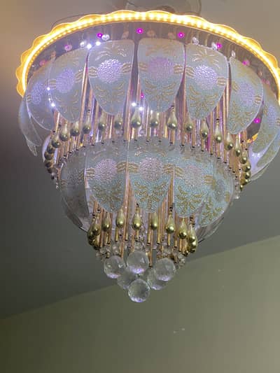Elegant Crystal Chandelier | Luxury Lights with USB sound  | For Sale