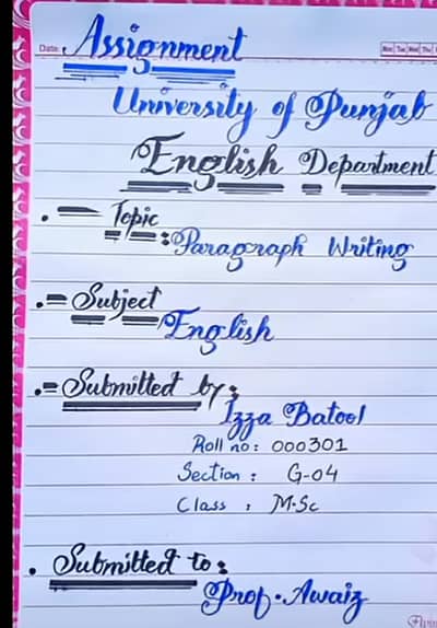 Assignment work