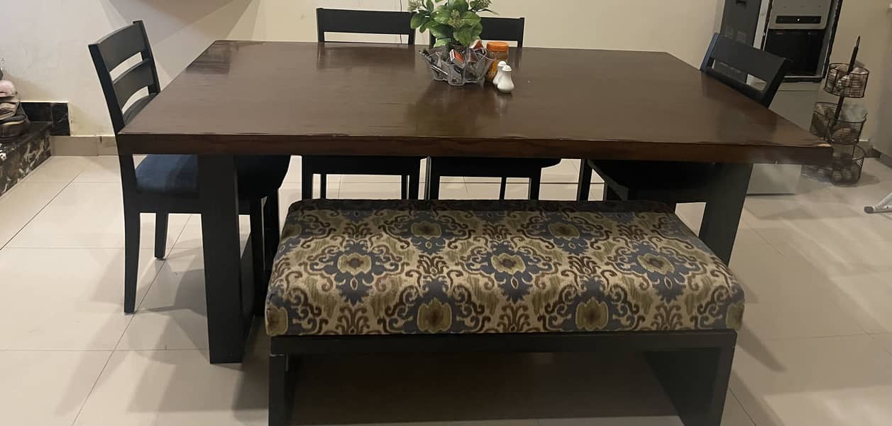 Solid Wood Dining Table Set – Seats 6 2