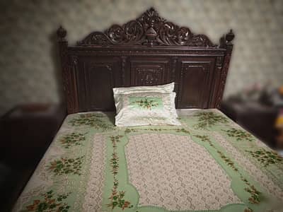 wooden chinyoti bed with side tables
