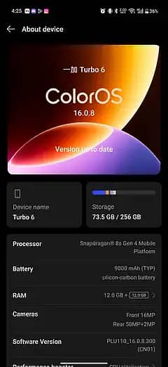 One plus Turbi 6 (Nord 6) 2 months Sim time Left