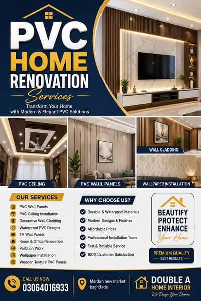 PVC Wall Cladding, Ceilings & Wallpaper Installation