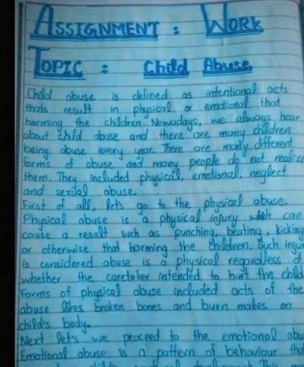 assignment topic hand written 0