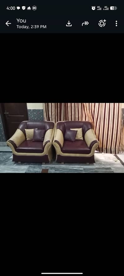 Sofas, cushion and wood in good condition