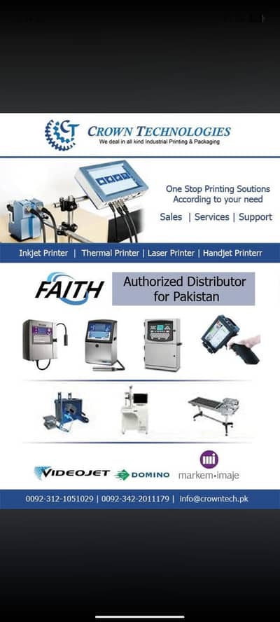 Domino video jet  Ink solvent & spare parts CROWN TECHNOLOGY
