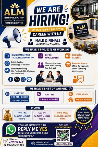 we are hiring for online office work male and female