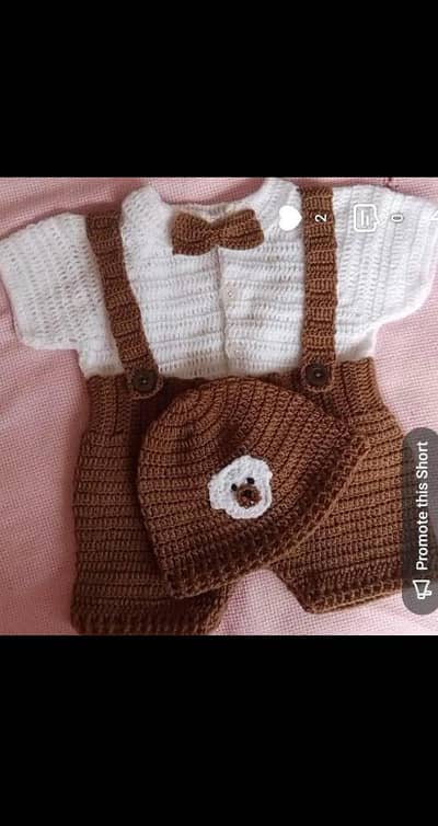Handmade Crochet baby Dresses Teddy set,Frock  5- 6 days