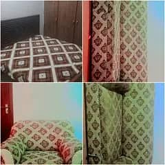 King Size Bed/Bed with Mattress/6 Seater Sofa Set/ sofa set