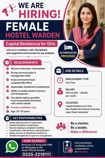 Female Hostel warden