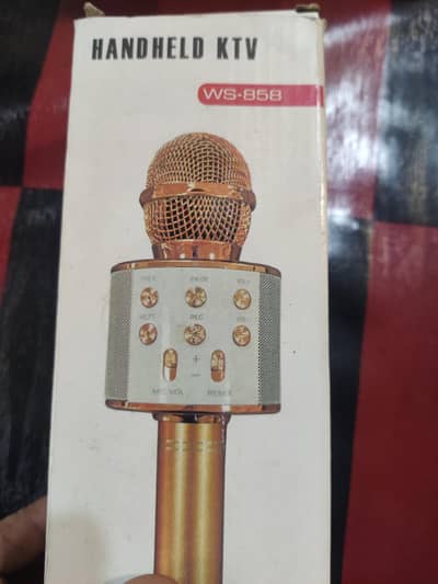 WS-858 Wireless Bluetooth Karaoke Mic with Speaker