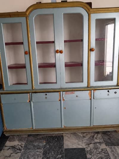 Large Wooden Crockery Cabinet / Showcase